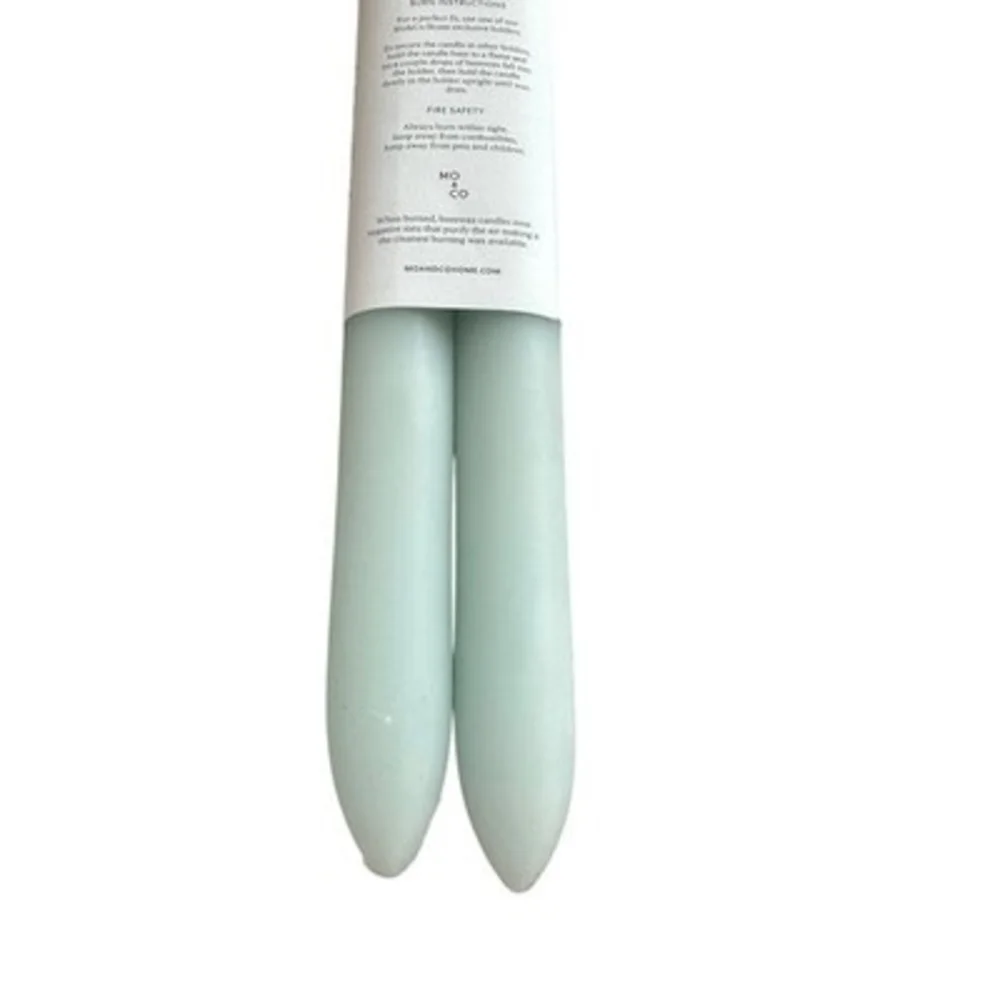 Mo & Co Home Dipped Beeswax Taper Candles Powder Blue 10
